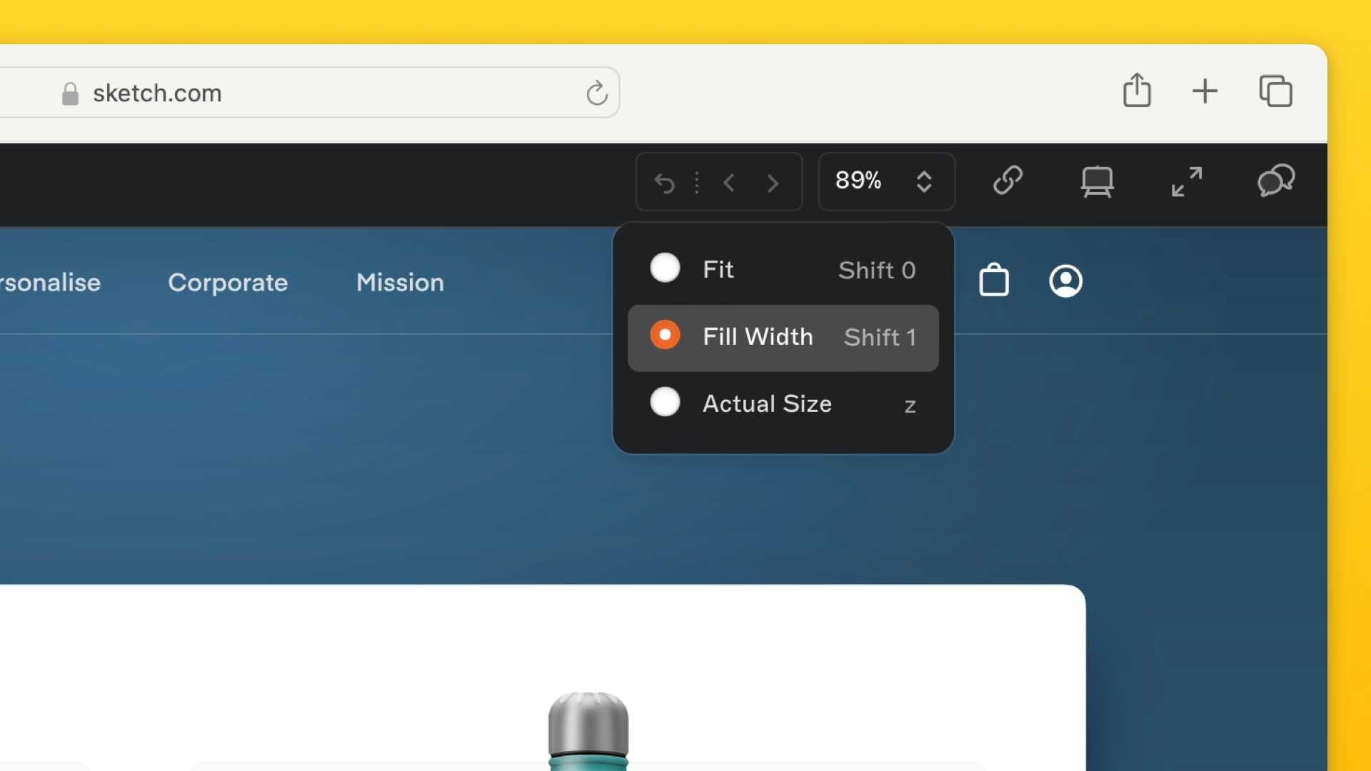 View prototypes at Full Width