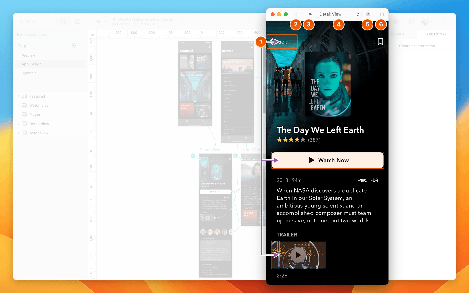 An image showing prototype preview controls in the Mac app